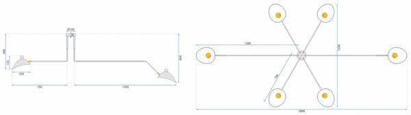 Светильник потолочный, коллекция LOFT, цвет черный, схема